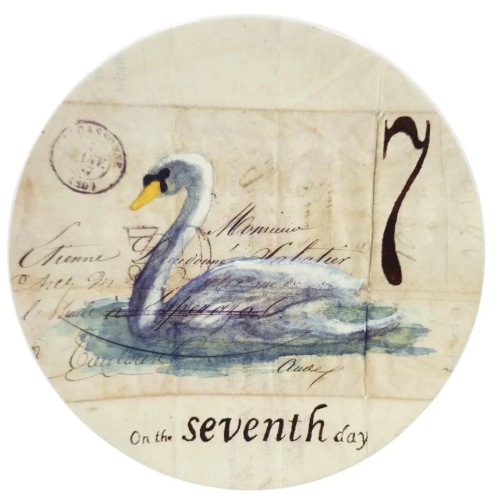 Williams Sonoma 12 Day's of Christmas Salad Plate - Seven Swans A-Swimming